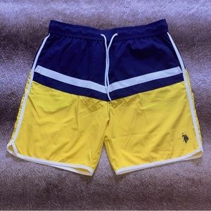 U.S. Polo Assn. Swim Trunks - Navy blue / Yellow - men size L